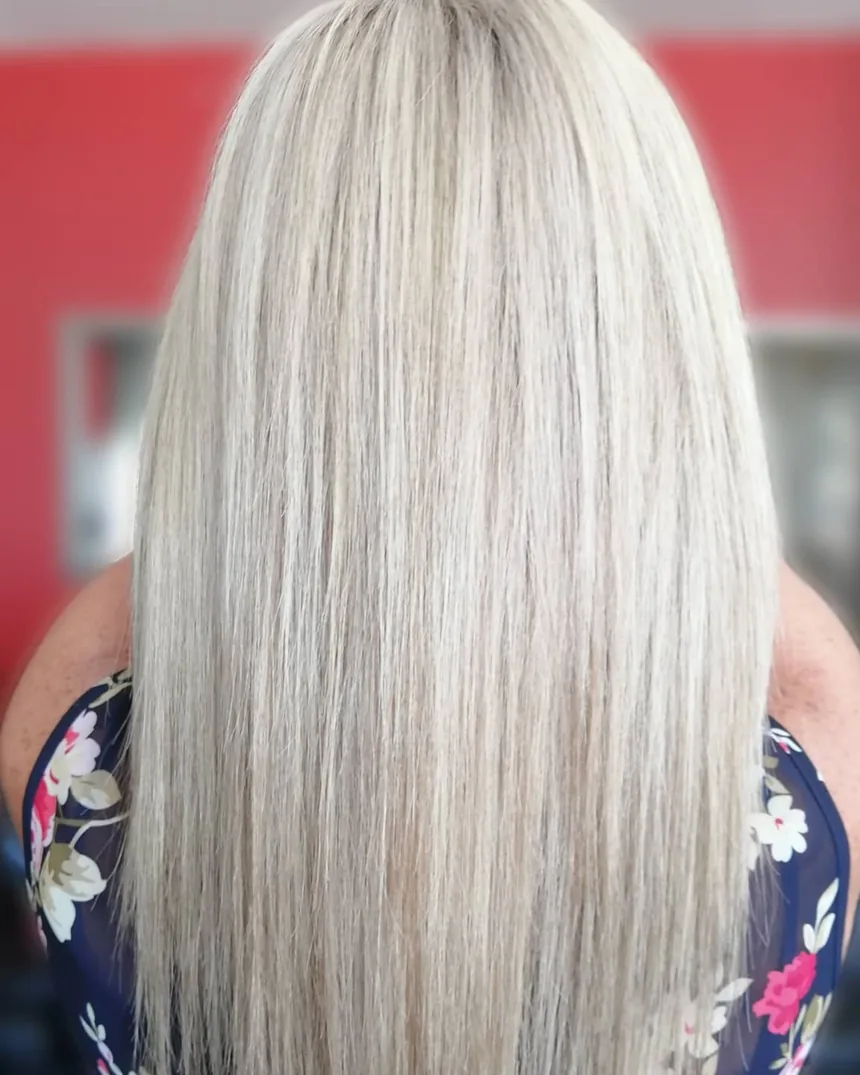 A glossy blonde colour result by the Talking Hair & Beauty stylists, Strand