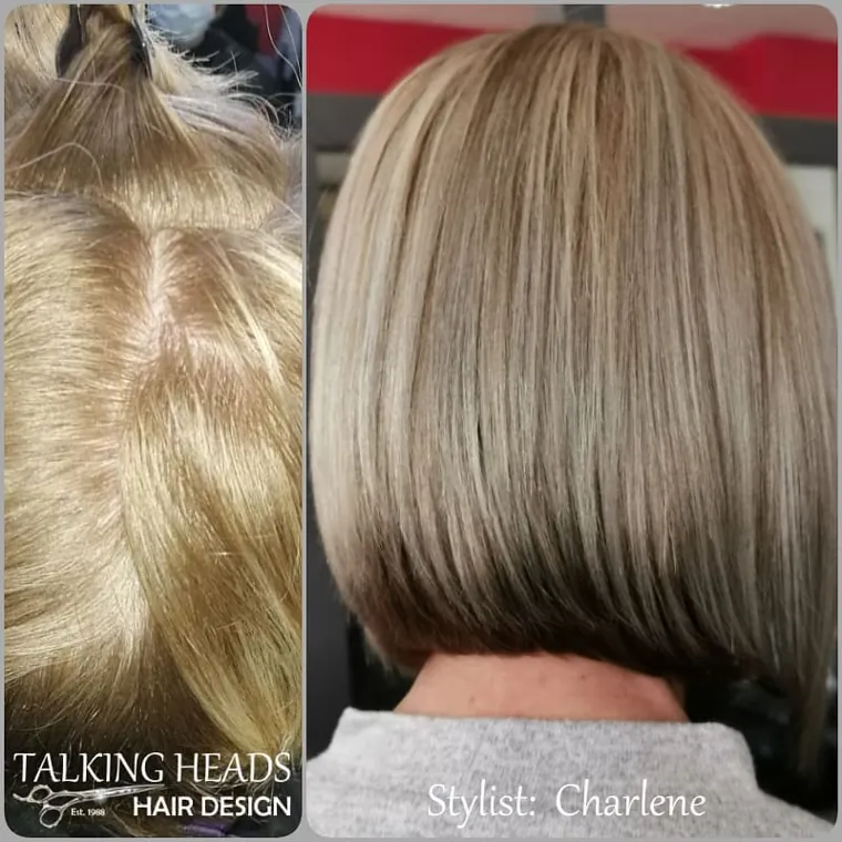 Before and after colour correction and bob, by Talking Hair & Beauty